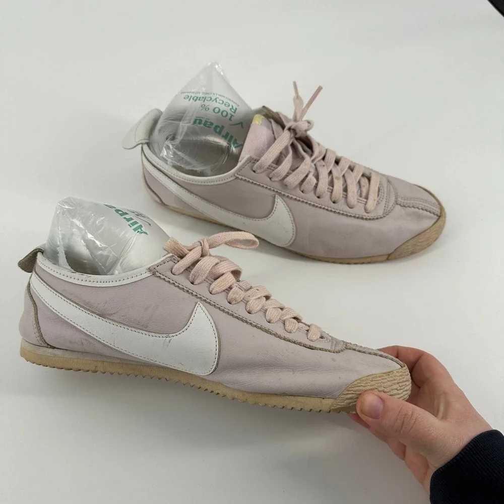 Nike Womens Cortez Leather Pink Athletic Sneaker 309549 511 Low Top Size 10